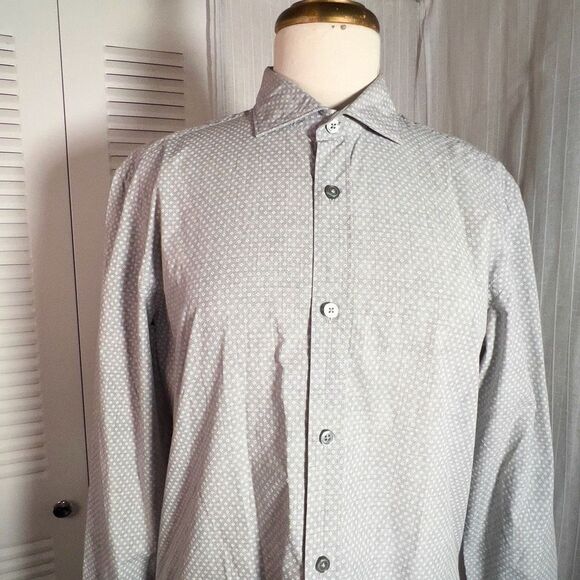 Hugo Boss | Men’s | Dress Shirts | M | Slim Fit Grey Patterned Designer Shirt - Picture 2 of 5